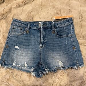 Risen Denim Distressed Midrise Women Shorts